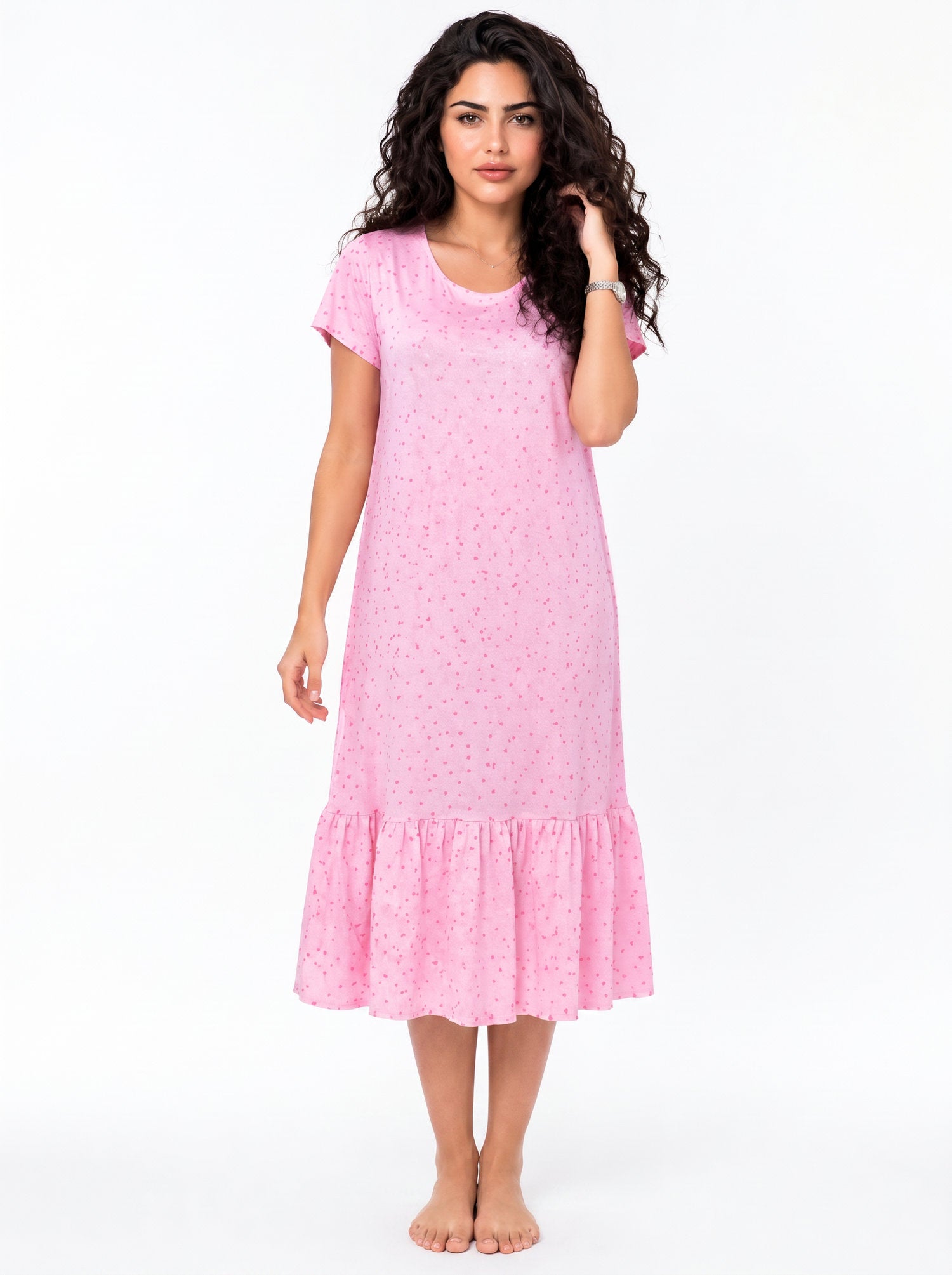 Cotton Nightgown - Pink/ fuchsia Main image