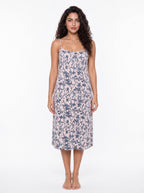 Cotton Strap Nightgown - Pink/Blue