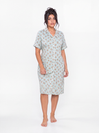 Floral cotton Nightshirt - Baby blue