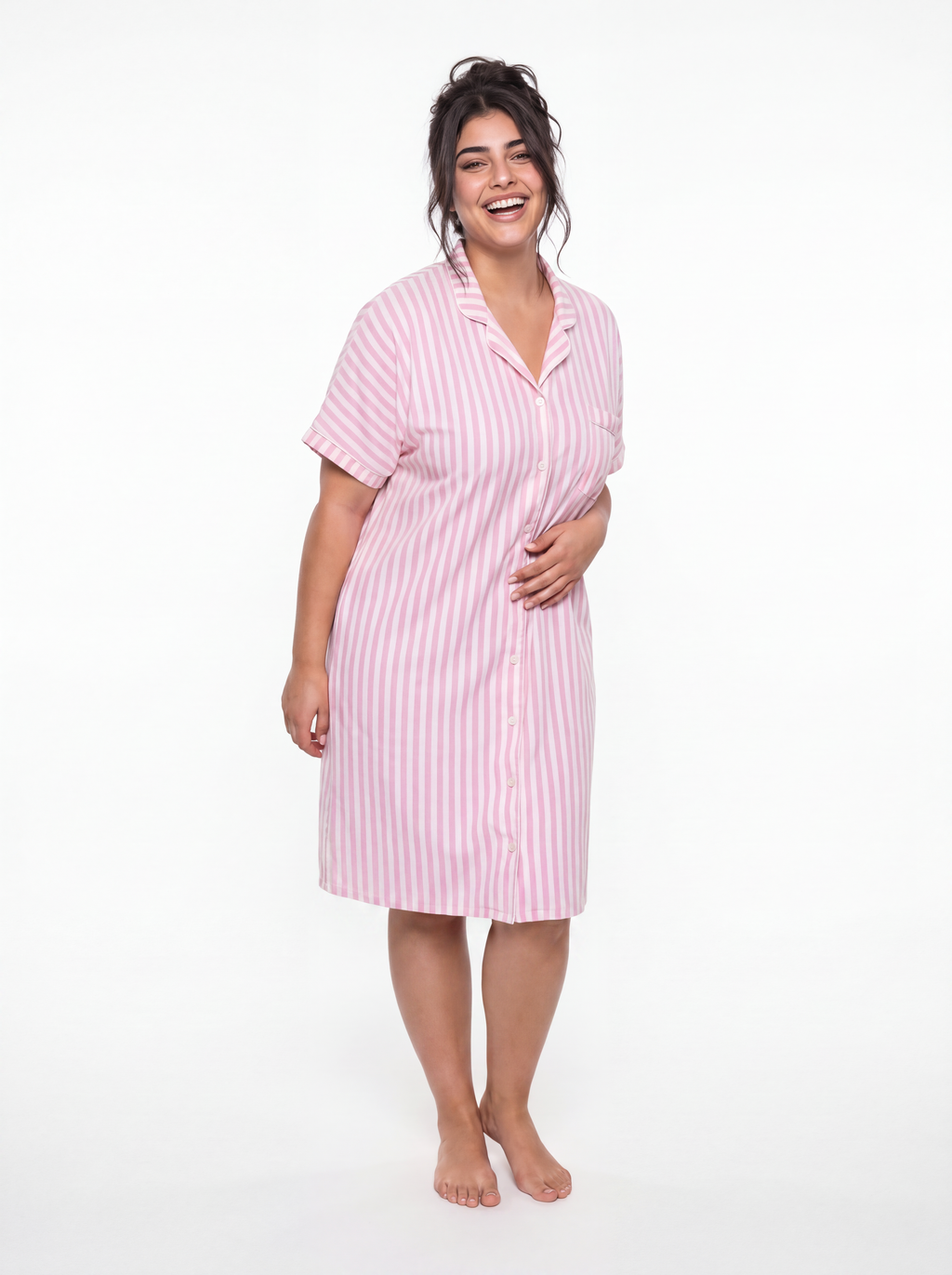 Striped Nightshirt - Pink