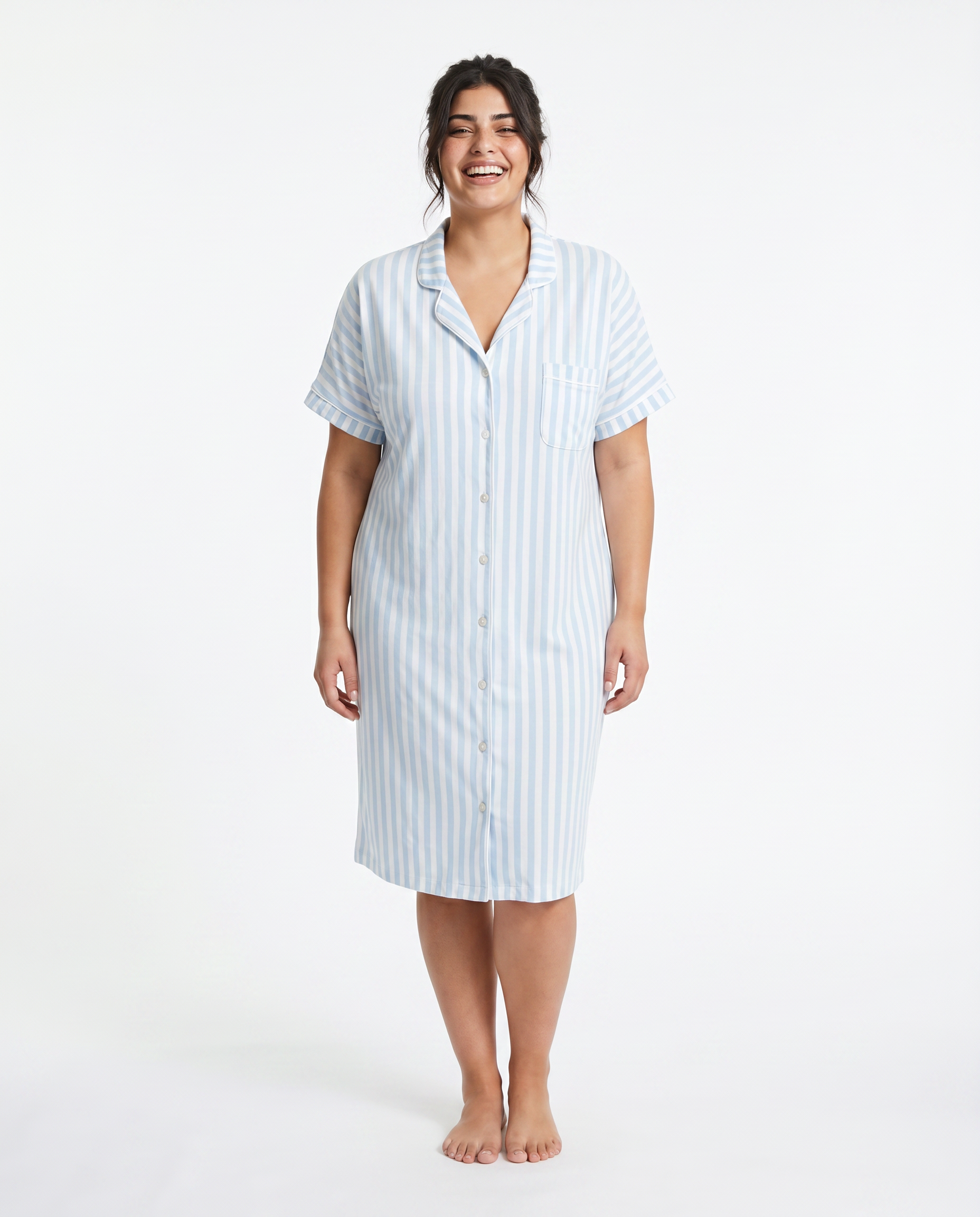 Striped Nightshirt - Baby Blue Secondary image