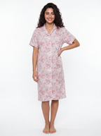 Floral cotton Nightshirt - Kashmir/Gray