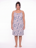 Cotton Strap Nightgown - Pink/Blue
