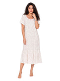 Cotton Nightgown  - White/Pink