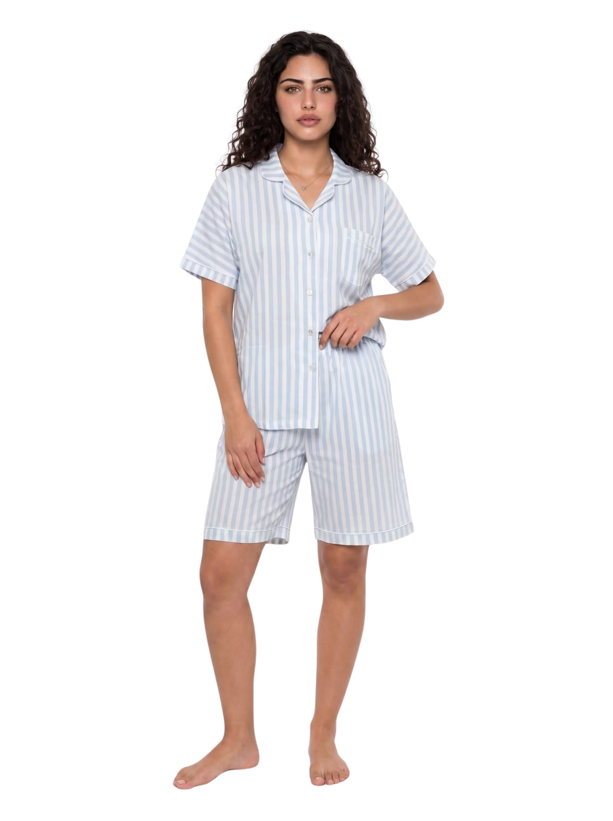 Striped Pajama short - Baby Blue Main image