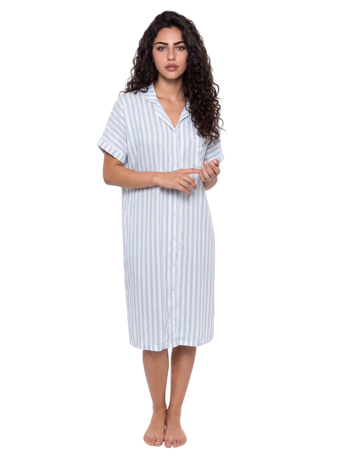 Striped Nightshirt - Baby Blue Main image