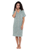 Floral cotton Nightshirt - Mint green