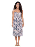 Cotton Strap Nightgown - Pink/Blue