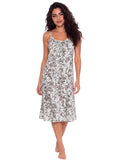 Cotton Strap Nightgown - Mint Green/ Brown