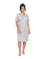 Floral cotton Nightshirt - Baby blue