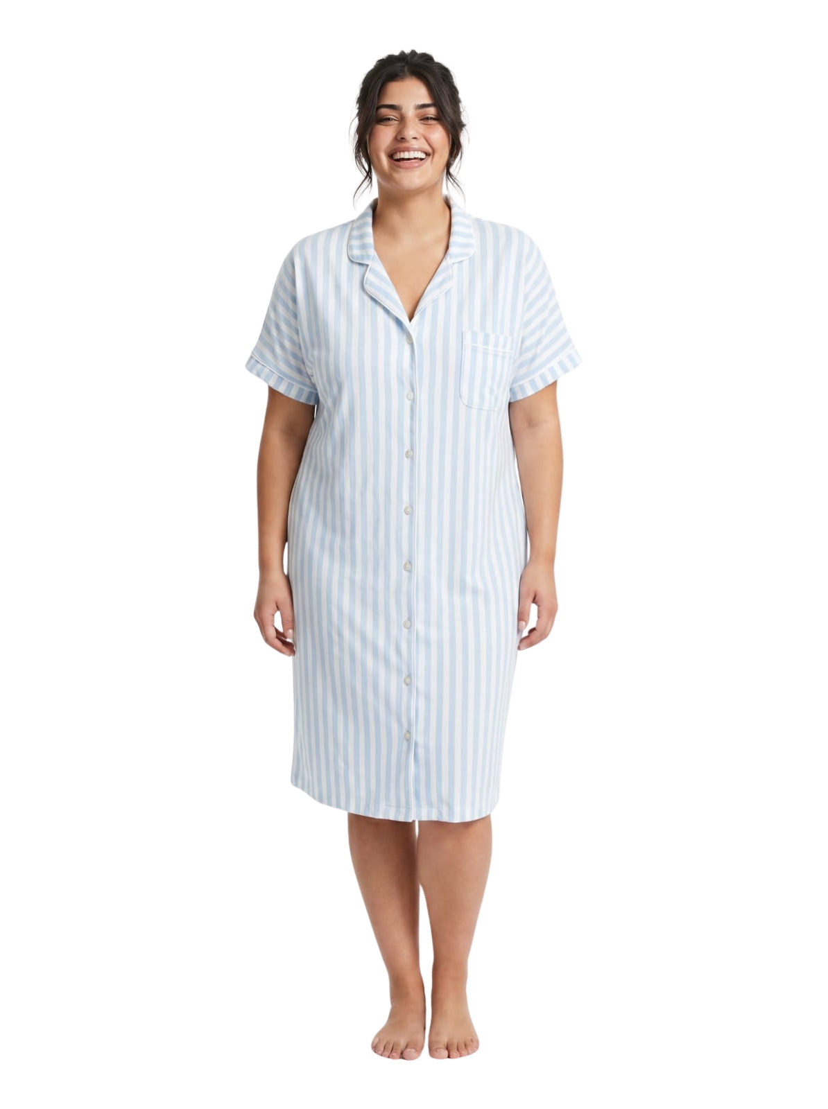 Striped Nightshirt - Baby Blue Secondary image